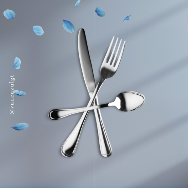 Alquiler de Juego de cubiertos de acero inoxidable (cuchillo, tenedor y cuchara) para banquete profesional en Guatemala.